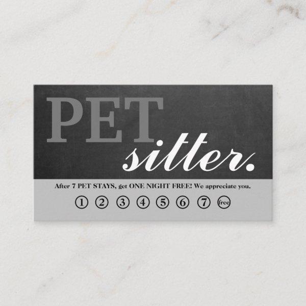 Modern Chalkboard pet pet sitter. Loyalty Card