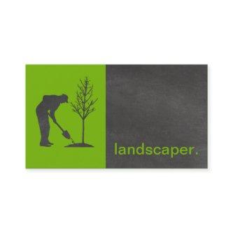 Modern Chalkboard Silhouette Landscaper | green