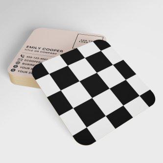 Modern Checker Checkerboard Add Logo Black White Square