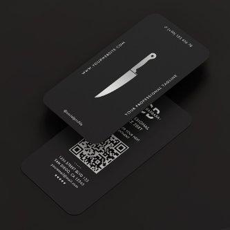 Modern Chef Black Silver Knife Butcher Caterer