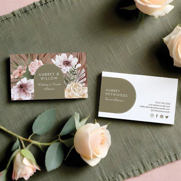 Modern Chic Bohemian Watercolor Boho Florals Arch