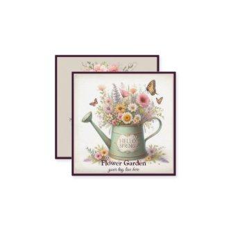 Modern Chic  Floral & Rustic Wood Vintage Cottage Square
