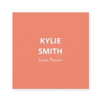 Modern Chic Minimalist Salmon Pinkish Orange Square