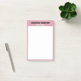 Modern Chic Pink, White & Black Post-it Notes