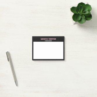 Modern Chic Pink, White & Black Post-it Notes