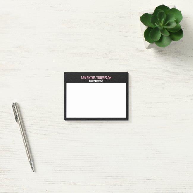 Modern Chic Pink, White & Black Post-it Notes