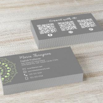 Modern Chic Professional QR Code Social Media Grey