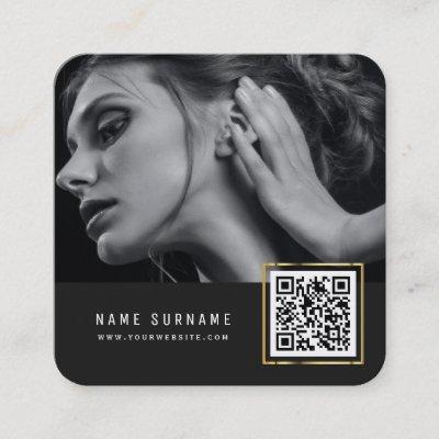 modern chic scannable barcode QR code photo Square