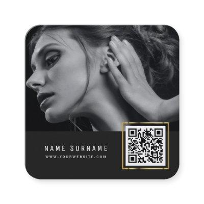 modern chic scannable barcode QR code photo Square