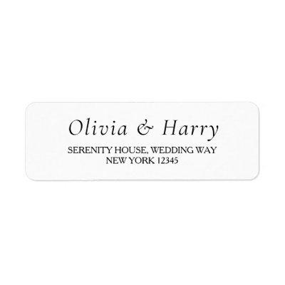 Modern Chic White Wedding Return Address Labels