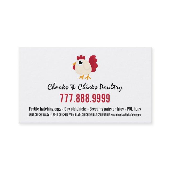 Modern Chicken Farmer Cartoon Hen
