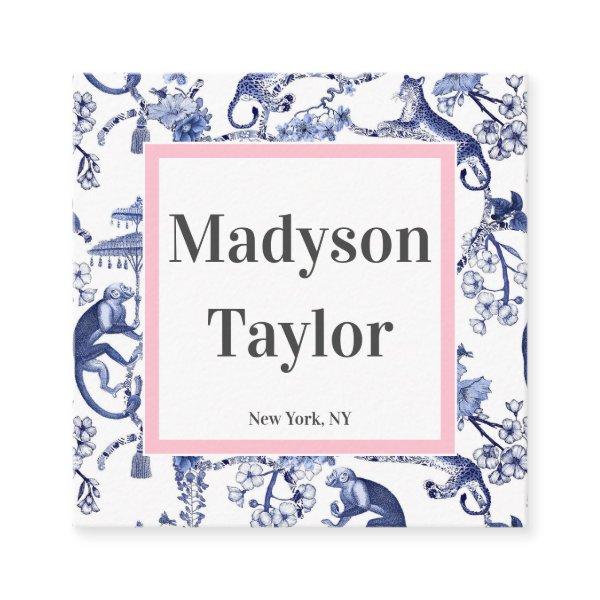 Modern Chinoiserie Custom Typography Square