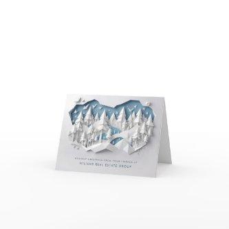 Modern Christmas Composition Corporate Greeting Holiday Card
