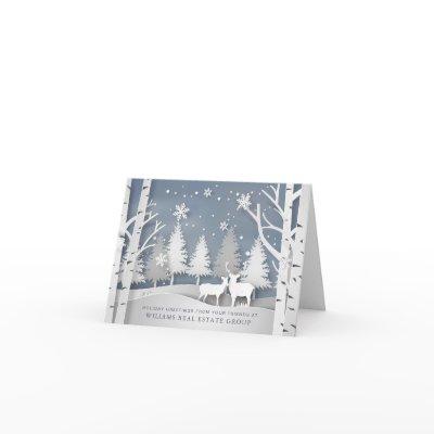Modern Christmas Composition Corporate Greeting Holiday Card