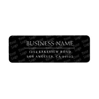 Modern Classic Black & White Tiled Logo Background Label