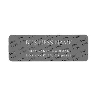 Modern Classic Grey & White Tiled Logo Background Label