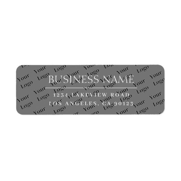 Modern Classic Grey & White Tiled Logo Background Label