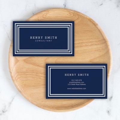 Modern Classic Navy Blue with White Borders