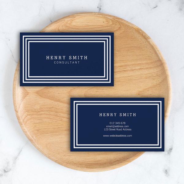 Modern Classic Navy Blue with White Borders