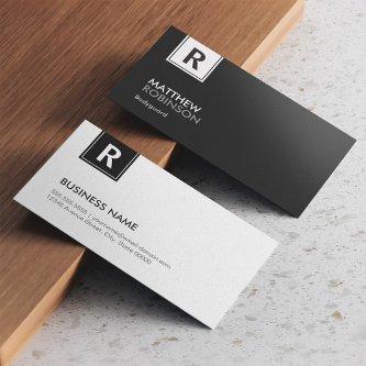 Modern Classy Monogram Black and White