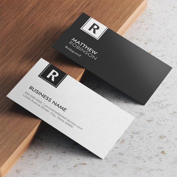 Modern Classy Monogram Black and White