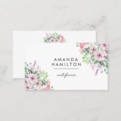 Modern Classy PINK Watercolor Bouquet and leaves