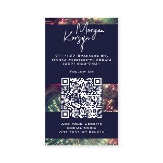 Modern Classy Typography Custom QR Code Fireworks