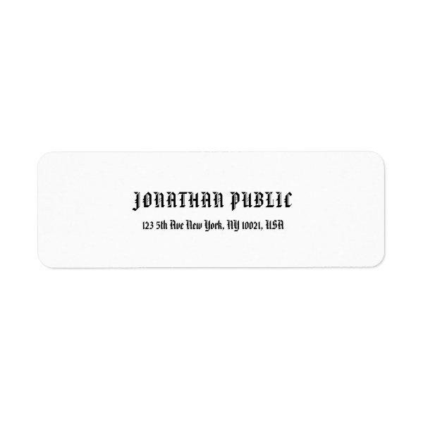 Modern Clean Elegant White Professional Template Label