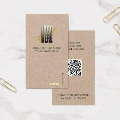 Modern Clothing Logo QR Code Kraft Display Tag