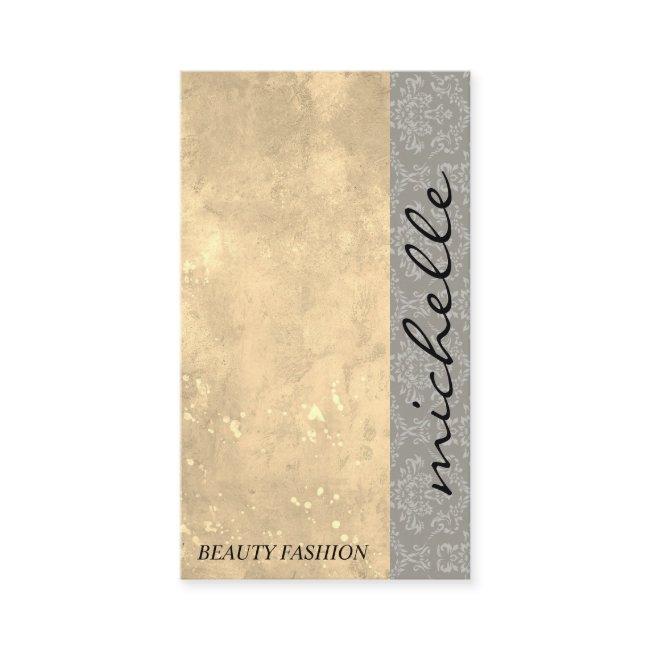 Modern Color Block | Grunge Damask Pattern