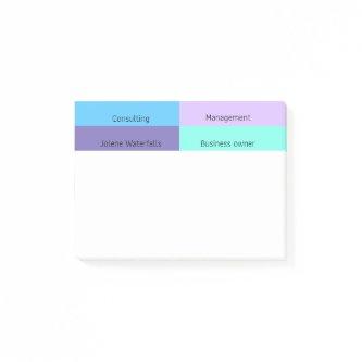 Modern color blocking trendy colorful custom post-it notes