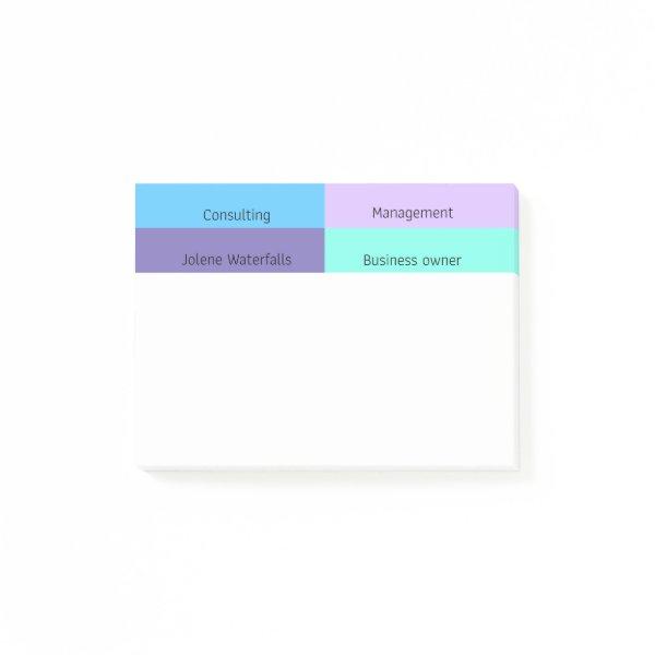 Modern color blocking trendy colorful custom post-it notes