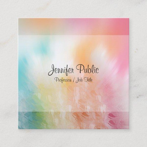 Modern Colorful Abstract Art Template Trendy Square