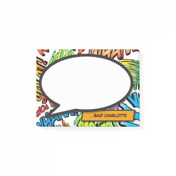 Modern colorful Comic Book Pop Art Speech Bubble  Post-it Notes