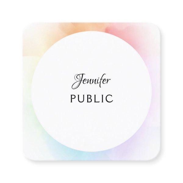 Modern Colorful Elegant Script Template Trendy Square