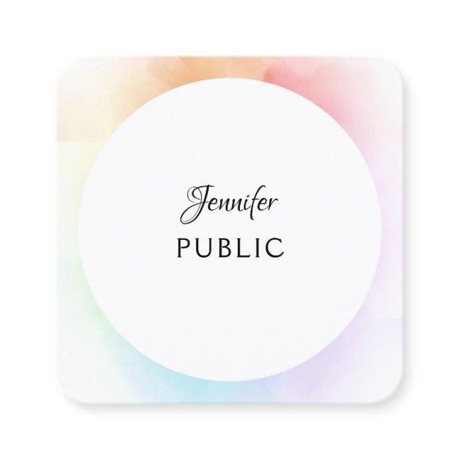 Modern Colorful Elegant Script Template Trendy Square