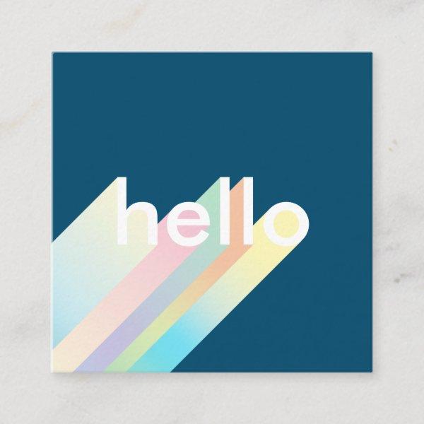 Modern colorful gradient blue hello typography square