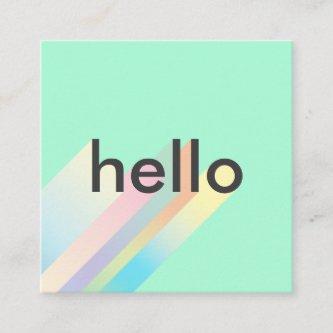 Modern colorful gradient mint hello typography square