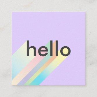 Modern colorful gradient purple hello typography square