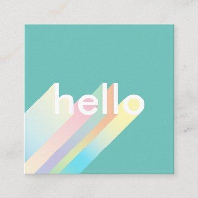 Modern colorful gradient teal hello typography square