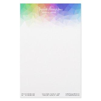 Modern Colorful Rainbow Polygonal - Stationery