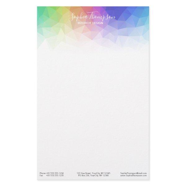Modern Colorful Rainbow Polygonal - Stationery