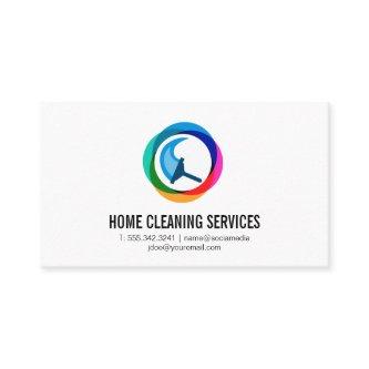Modern Colorful Squeegee Logo | Cleaning Maid