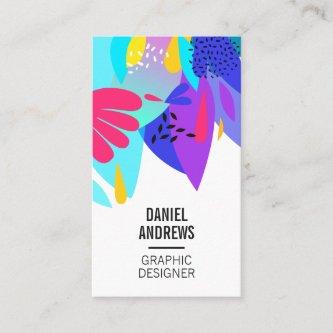 Modern colorful tropical abstract floral pattern