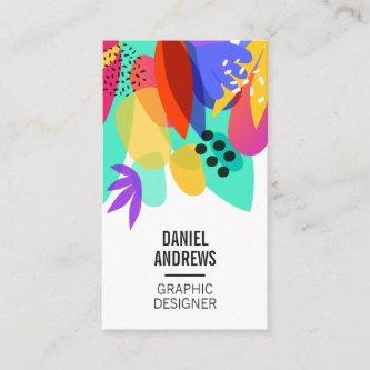 Modern colorful tropical abstract leaves pattern