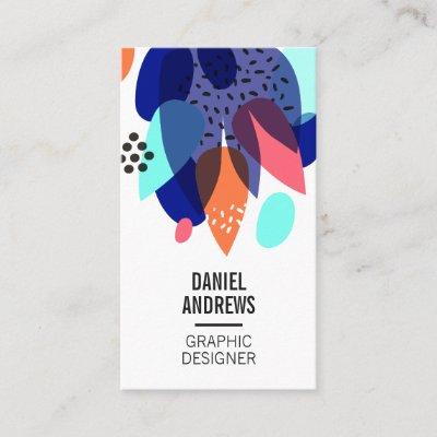 Modern colorful tropical abstract shapes pattern