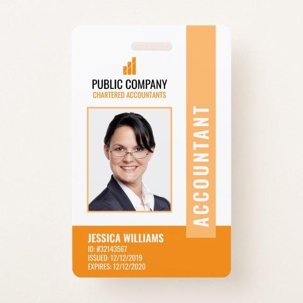 Modern Company Logo Photo Employee ID Badge