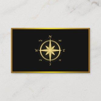 Modern Compass Gold Nautical