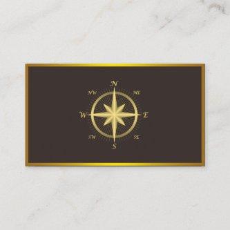 Modern Compass Gold Nautical