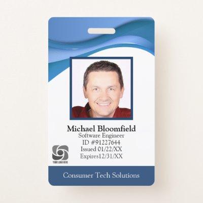 Modern Computer Software Company IT Repair Blue ID Badge